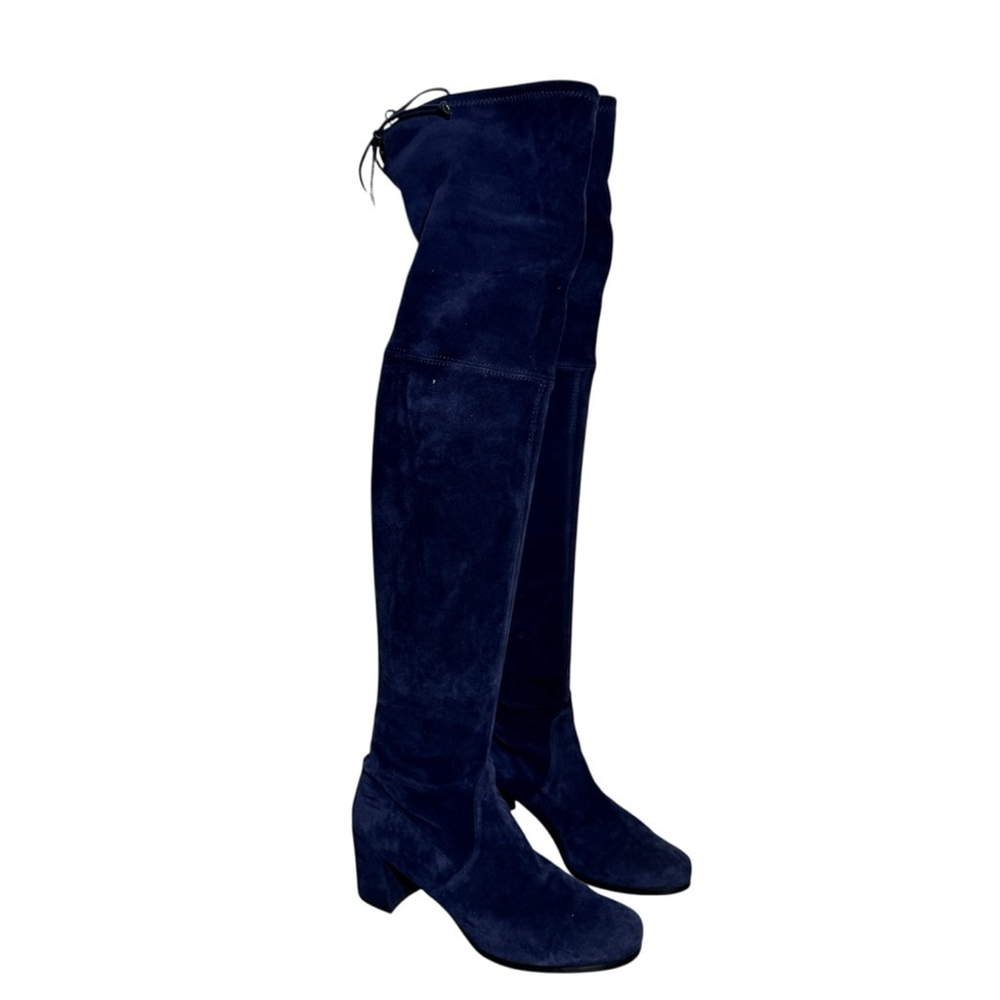 Stuart Weitzman Tieland Dark Blue Over the Knee Boots size 38 - Picture 2 of 6